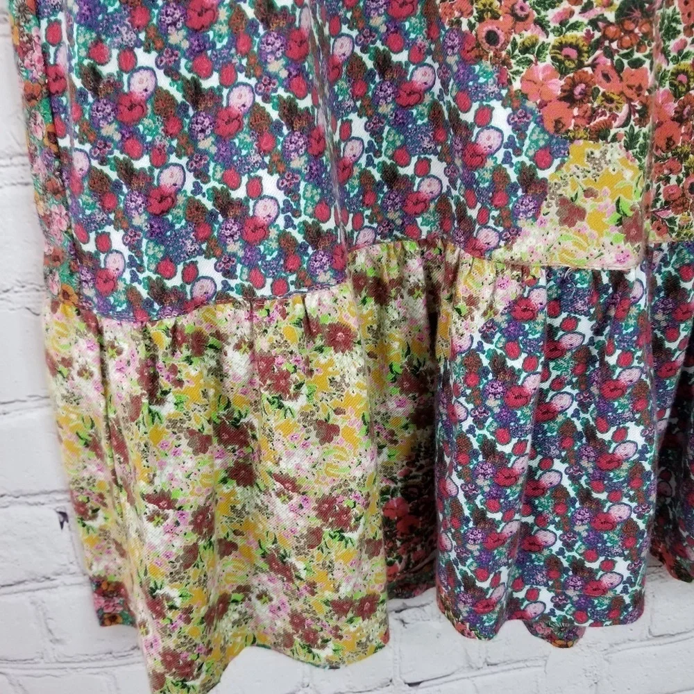 Zara kids 3/4 sleeve patchwork Floral Dress